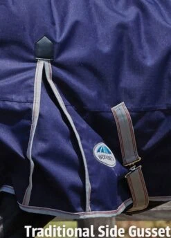 Weatherbeeta ComFiTec Essential Combo Lite Plus Turnout Rug - Navy/Silver/Red -Equestrian Supply Store 1traditionalsidegusset