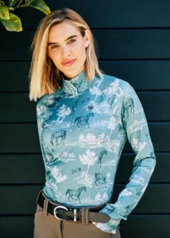 Ariat Lowell 2.0 1/4 Zip Baselayer - Arctic Frolic Print -Equestrian Supply Store ariat lowell arctic 3rdy