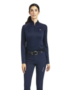 Ariat Sunstopper 2.0 1/4 Zip Baselayer - Navy -Equestrian Supply Store ariat sunstopper navy 4rdy