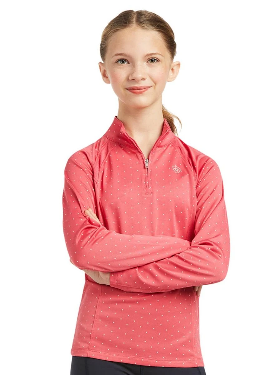 Ariat Kids Sunstopper 2.0 1/4 Zip Baselayer - Party Dot 3 Ariat Kids Sunstopper 2.0 1/4 Zip Baselayer - Party Dot
