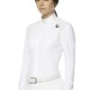 Cavalleria Toscana R-Evo Long Sleeve Competition Shirt - White 1 Cavalleria Toscana R-Evo Long Sleeve Competition Shirt - White -Equestrian Supply Store cavalleria toscana epaulet shirt white 1rdy