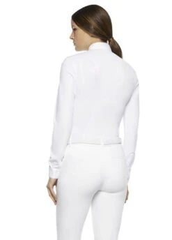Cavalleria Toscana R-Evo Long Sleeve Competition Shirt - White -Equestrian Supply Store cavalleria toscana epaulet shirt white 4rdy