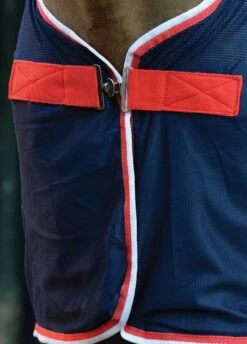 Weatherbeeta Scrim Cooler Standard Neck - Navy/Red/White -Equestrian Supply Store coolerfeature4