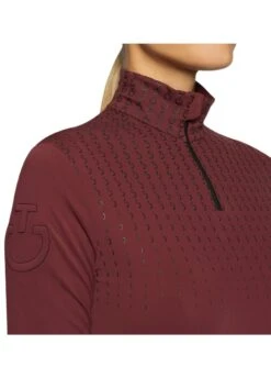Cavalleria Toscana Turtleneck Base Layer - Burgundy 9 Cavalleria Toscana Turtleneck Base Layer - Burgundy -Equestrian Supply Store ctturtleburg4rdy