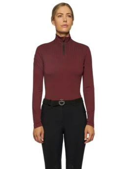 Cavalleria Toscana Turtleneck Base Layer - Burgundy 8 Cavalleria Toscana Turtleneck Base Layer - Burgundy -Equestrian Supply Store ctturtleburg5rdy