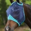 Weatherbeeta ComFiTec Fine Mesh Fly Mask Without Ears - Navy/Turquoise -Equestrian Supply Store finemeshnoearsturq2rdy