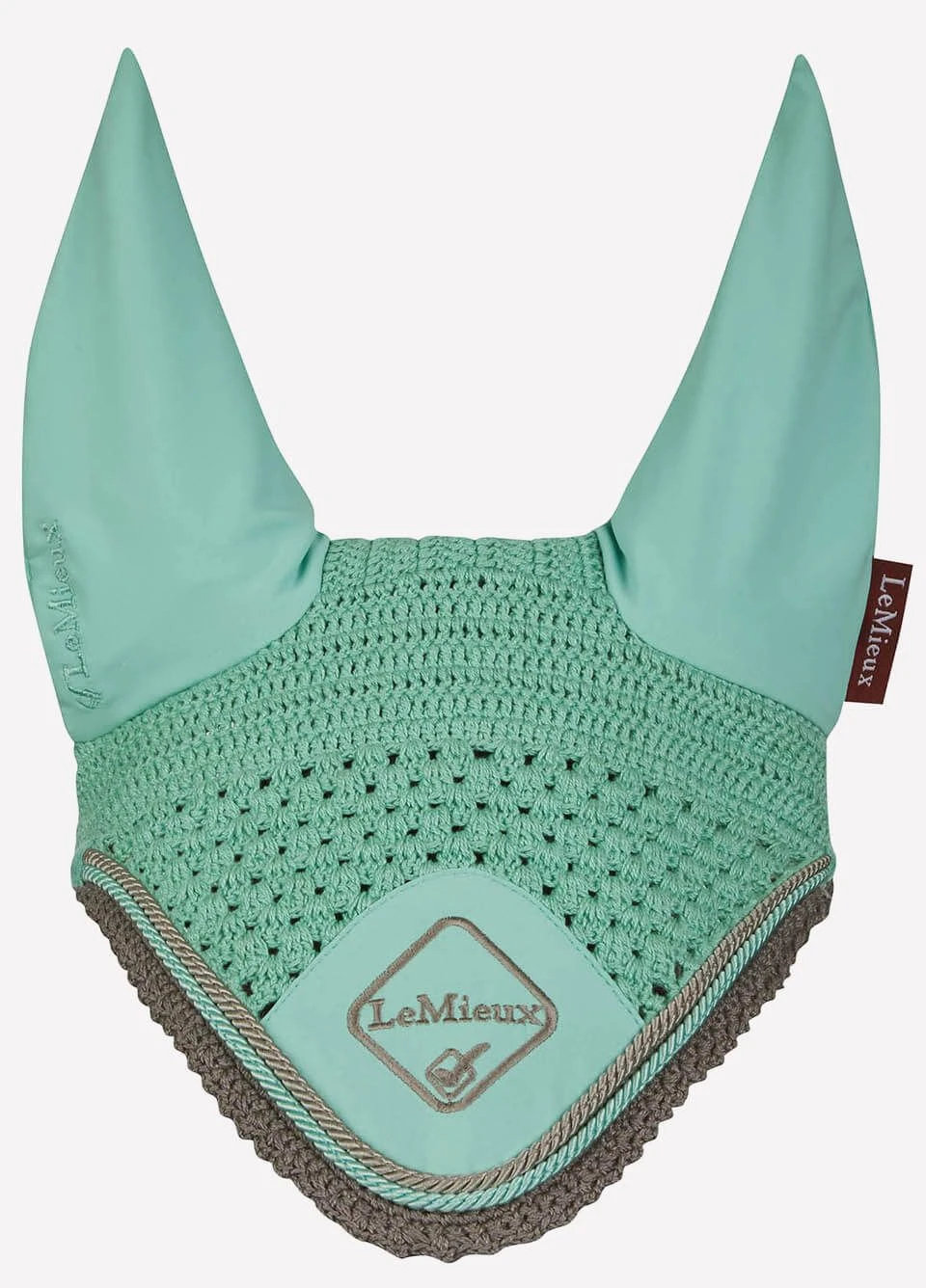 LeMieux Classic Fly Hood - Mint/Grey 3 LeMieux Classic Fly Hood - Mint/Grey