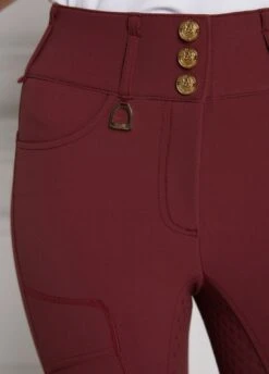 Holland Cooper Ascot Breeches - Burgundy -Equestrian Supply Store hcascotburgundy2rdy