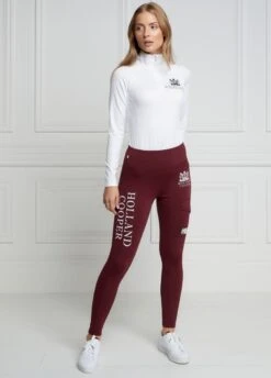 Holland Cooper Thermal Full Grip Legging - Burgundy
