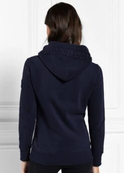 Holland Cooper Tri Colour Crest Hoodie - Ink Navy -Equestrian Supply Store hctricresthoodink3rdy