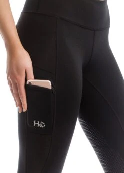 Horseware Silicon Riding Tights - Black -Equestrian Supply Store hwsiliconblack3rdy