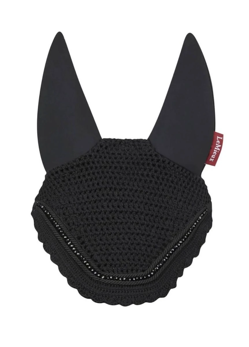 LeMieux Diamante Acoustic Fly Hood - Black 4 LeMieux Diamante Acoustic Fly Hood - Black - Image 2