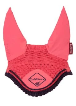 LeMieux Classic Fly Hood - Papaya -Equestrian Supply Store lemieux fly hood classic papaya 2rdy