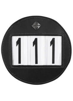 LeMieux Round Leather Bridle Number Holder - Black