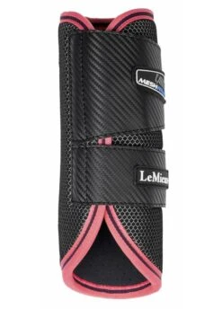 LeMieux Carbon Mesh Wrap Boots - Black/Papaya -Equestrian Supply Store lemiex carbon mesh boot papaya 3rdy