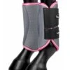 LeMieux Carbon Mesh Wrap Boots - Grey/Watermelon -Equestrian Supply Store lemiex carbon mesh boot watermelon 1rdy