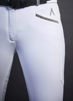 Dublin Black Ladies Linda Thermal Full Seat Breeches - White -Equestrian Supply Store linda4
