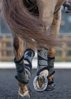 LeMieux Fleece Brushing Boots - Oak -Equestrian Supply Store lmfleecebootoak6rdy