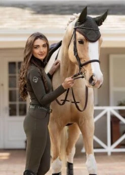 LeMieux Classic Fly Hood - Oak -Equestrian Supply Store lmflyoodoak3rdy