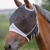 Shires Fine Mesh Fly Mask With Ear Holes - Black -Equestrian Supply Store meshmaskwithears