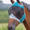 Shires Fine Mesh Fly Mask With Ear Holes - Teal -Equestrian Supply Store meshwithearholes