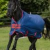 Amigo Mio Medium Turnout - Dark Blue/Red -Equestrian Supply Store mioturnoutdkbluered