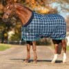 Rhino Original Stable Rug Heavy - Navy Check/Teal 1 Rhino Original Stable Rug Heavy - Navy Check/Teal -Equestrian Supply Store rhino stable heavy navy check 1rdy