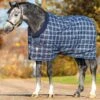 Rhino Original Stable Rug Medium - Navy Check/Indigo -Equestrian Supply Store rhino stable medium navy check 1rdy