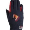Riding Star Fleece Gloves - Navy/Burgundy -Equestrian Supply Store riding star glove navy 1rdy