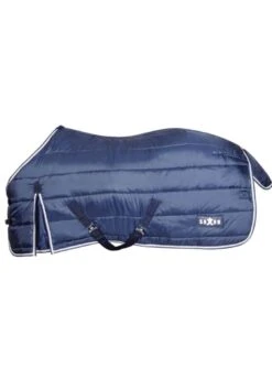 Saxon Channel Quilt Standard Neck Medium Stable - Navy/White -Equestrian Supply Store saxon chann med std navy white 2rdy