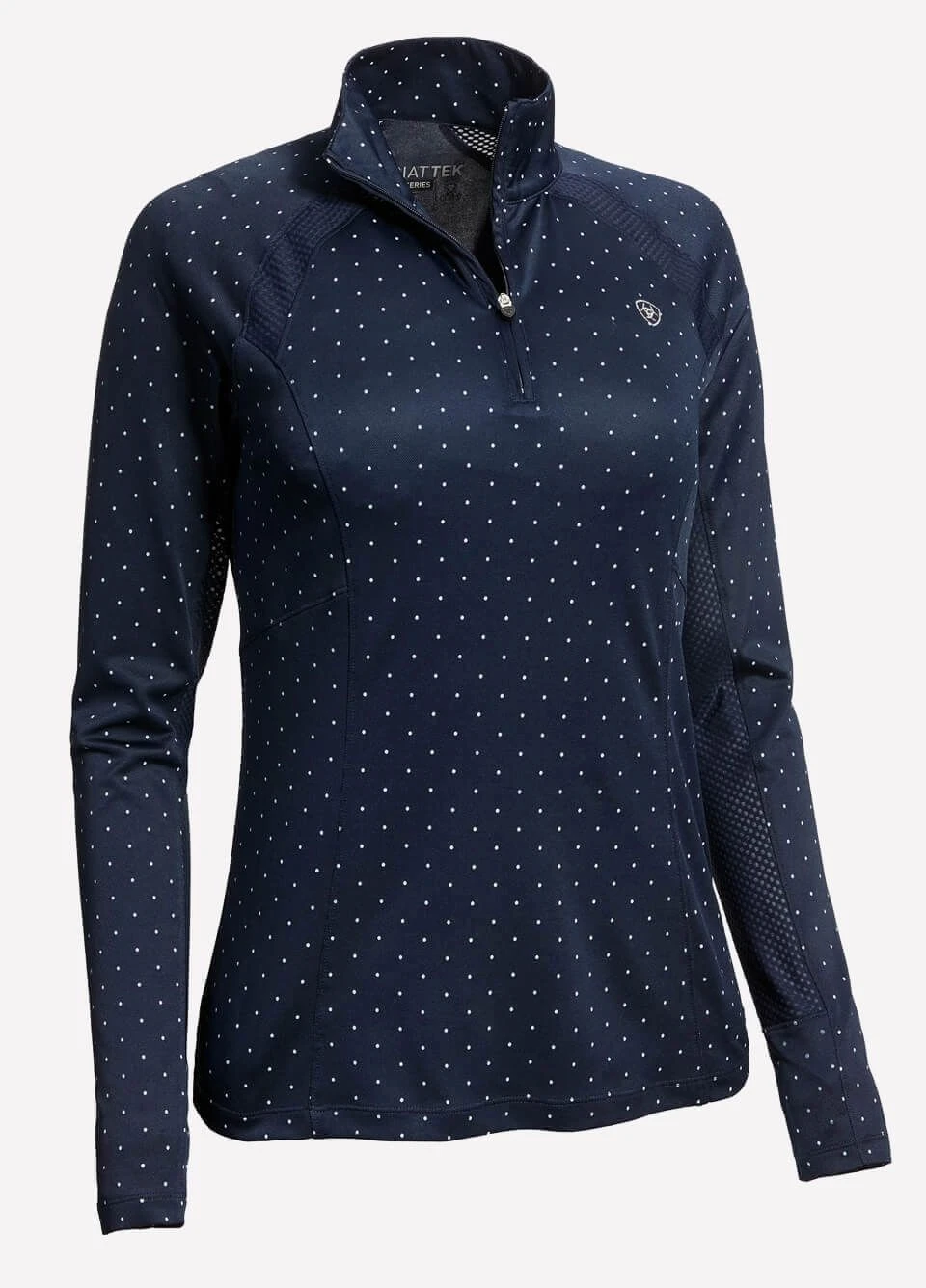 Ariat Womens Sunstopper 2.0 1/4 Zip Baselayer - Navy Dot 4 Ariat Womens Sunstopper 2.0 1/4 Zip Baselayer - Navy Dot - Image 2
