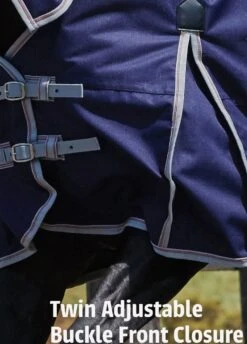 Weatherbeeta ComFiTec Essential Combo Lite Plus Turnout Rug - Navy/Silver/Red -Equestrian Supply Store twinadjustablebucklefrontclosure