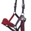 LeMieux Vogue Fleece Headcollar & Leadrope Set - Burgundy/Navy -Equestrian Supply Store voguehcnvyrdy