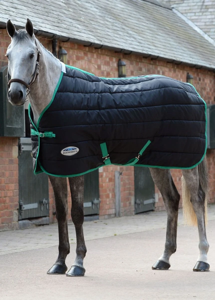 Weatherbeeta 210D Channel Quilt Standard Medium - Black/Green 3 Weatherbeeta 210D Channel Quilt Standard Medium - Black/Green