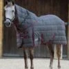 Weatherbeeta PP Channel Quilt Detach-A-Neck Medium - Grey/Burgundy -Equestrian Supply Store wb pp channel dan med grey burg 1rdy