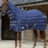 Weatherbeeta ComFITec PP Channel Quilt II Combo Neck Heavy - Dark Blue/Grey/White -Equestrian Supply Store wbppchannelcomboheavynavyrdy