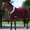 Weatherbeeta Sherpa Fleece Cooler - Maroon/White -Equestrian Supply Store wbsherpafleece2rdy