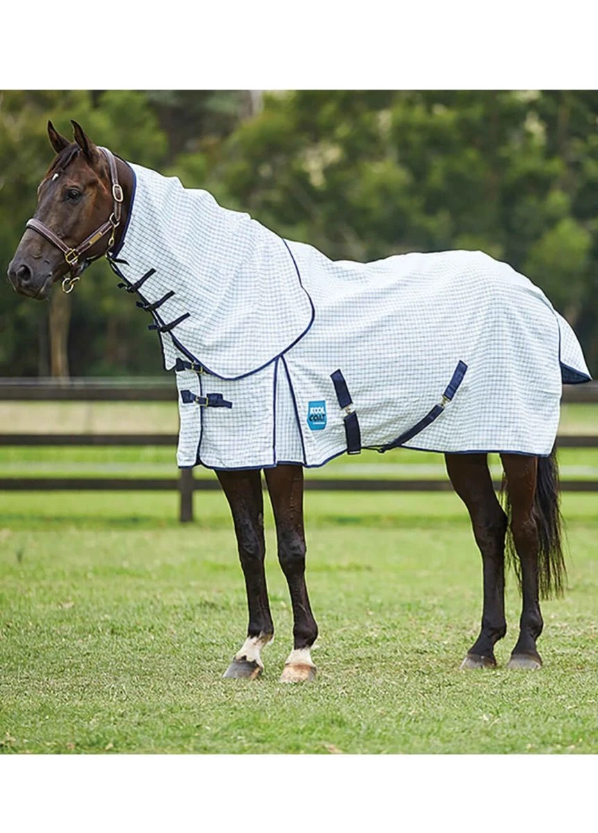 Weatherbeeta Kool Coat Combo III With Surcingles - White/Navy/Red 3 Weatherbeeta Kool Coat Combo III With Surcingles - White/Navy/Red